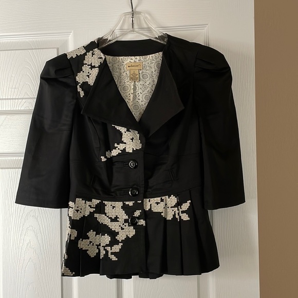 Anthropologie Jackets & Blazers - Elevenses from Anthropologie Suit Jacket 3/4 Sleeve Cropped Sleeve